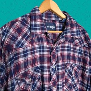 Vintage Wrangler Pearl Snap Western Flannel Shirt